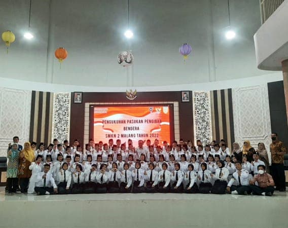 64 Anggota Paskibraka SMK Negeri 2 Malang Berhasil Dikukuhkan Sebagai Petugas yang Memiliki Jiwa Kepemimpinan yang Karismatik